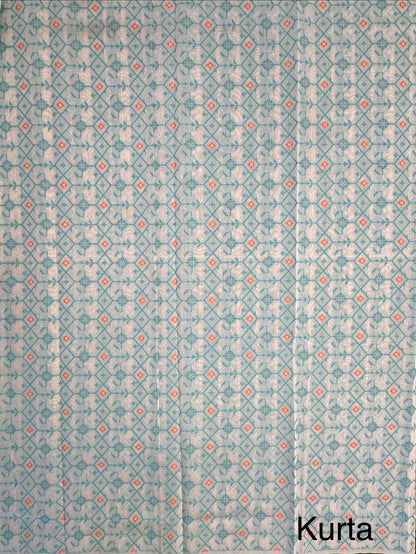 Sea Green Jacquard Unstitched Cotton Suit