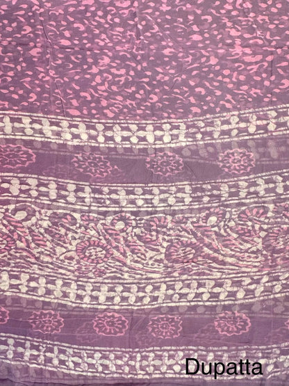 Purple Pure Cotton 3-Piece Unstitched Suit
