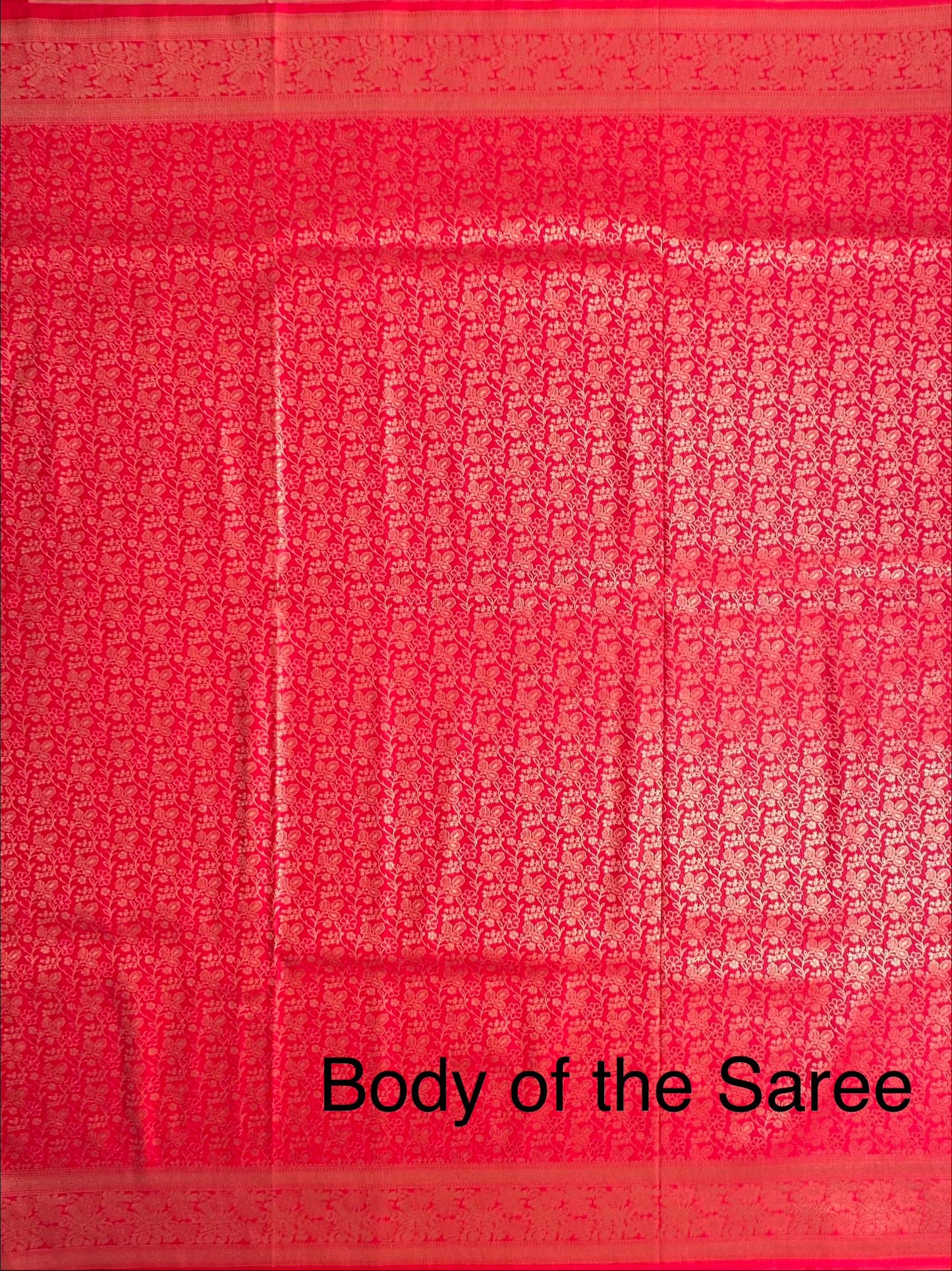 Red Jamawar Art Silk Saree