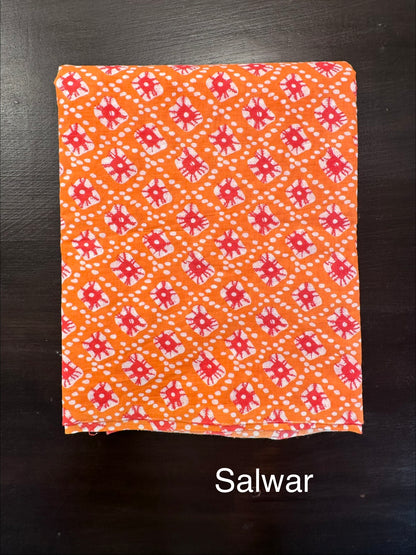 Orange Jaipuri Necktie Cotton 3-Piece Suit