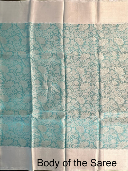 Firozi Blended Tissue Saree