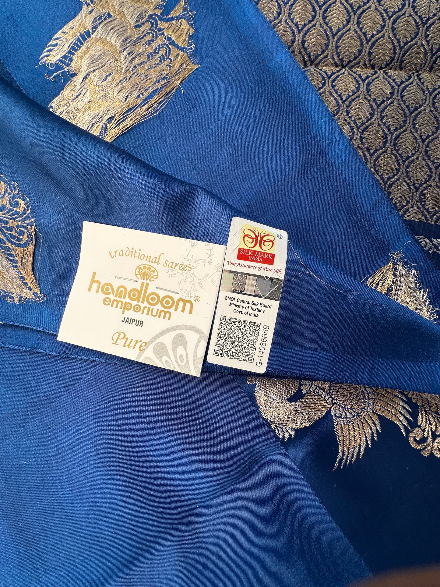Blue Banarasi Satin Saree