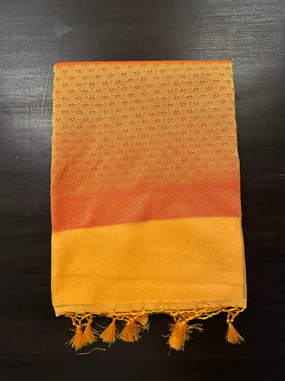 Yellow Fancy Tissue Saree