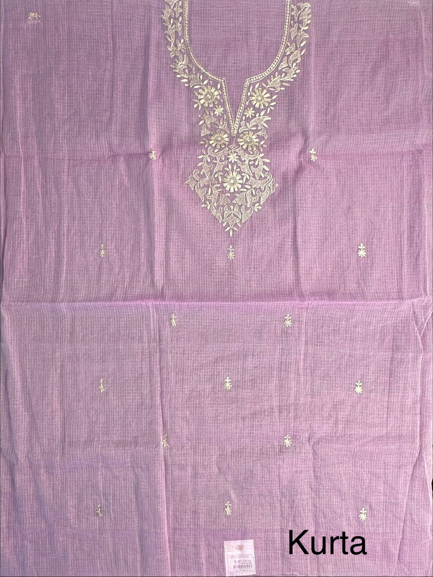 Mauve 4-Piece Kota Doria Cotton Unstitched Suit