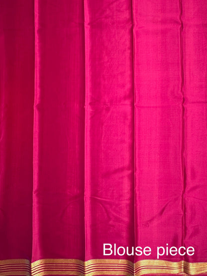 Pink-Magenta Pure Mysore Crepe Saree