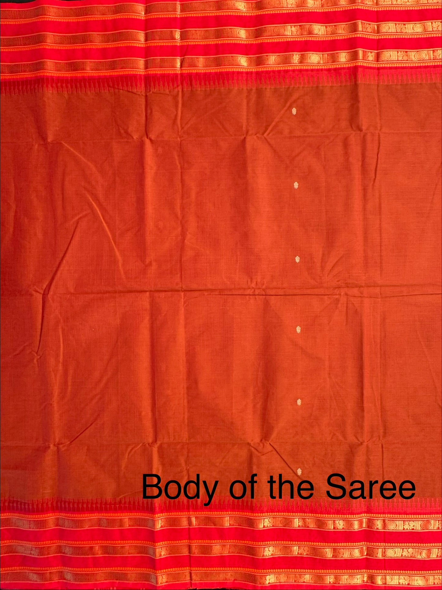 Rust Narayanpet Cotton Saree