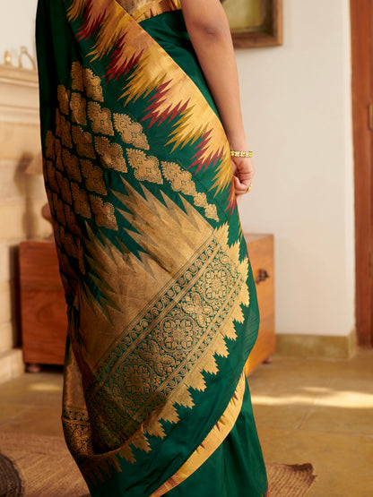 Madurai Temple Border Pure Silk Saree