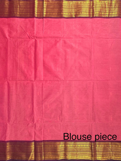 Dusky Pink-Purple Narayanpet Cotton Saree