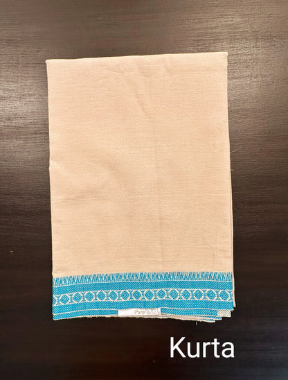Beige - Firozi Mangalgiri Cotton Unstitched 3-Piece Suit
