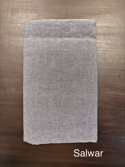 Bottle Green Ikkat Cotton Unstitched 3-Piece Suit