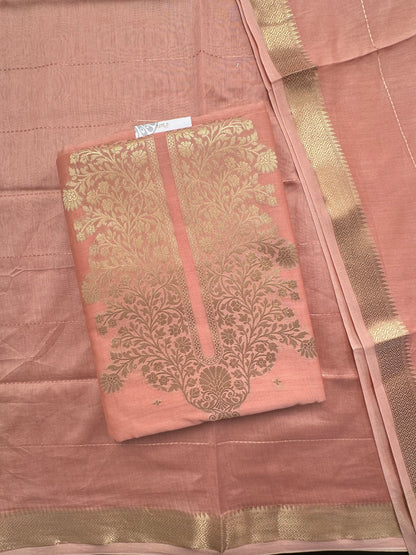 Peach Handloom Chanderi Suit