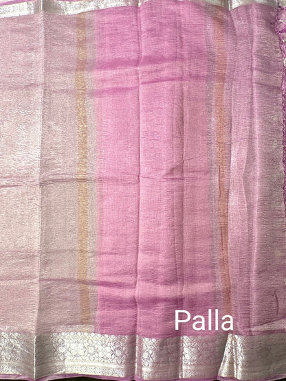 Mauve Crush Pure Tissue Saree