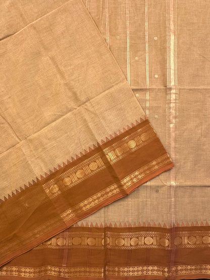 Beige Narayanpet Cotton Saree
