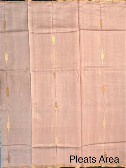 Pink-Baby Pink-Grey Vedika Banarasi Pure Silk Saree