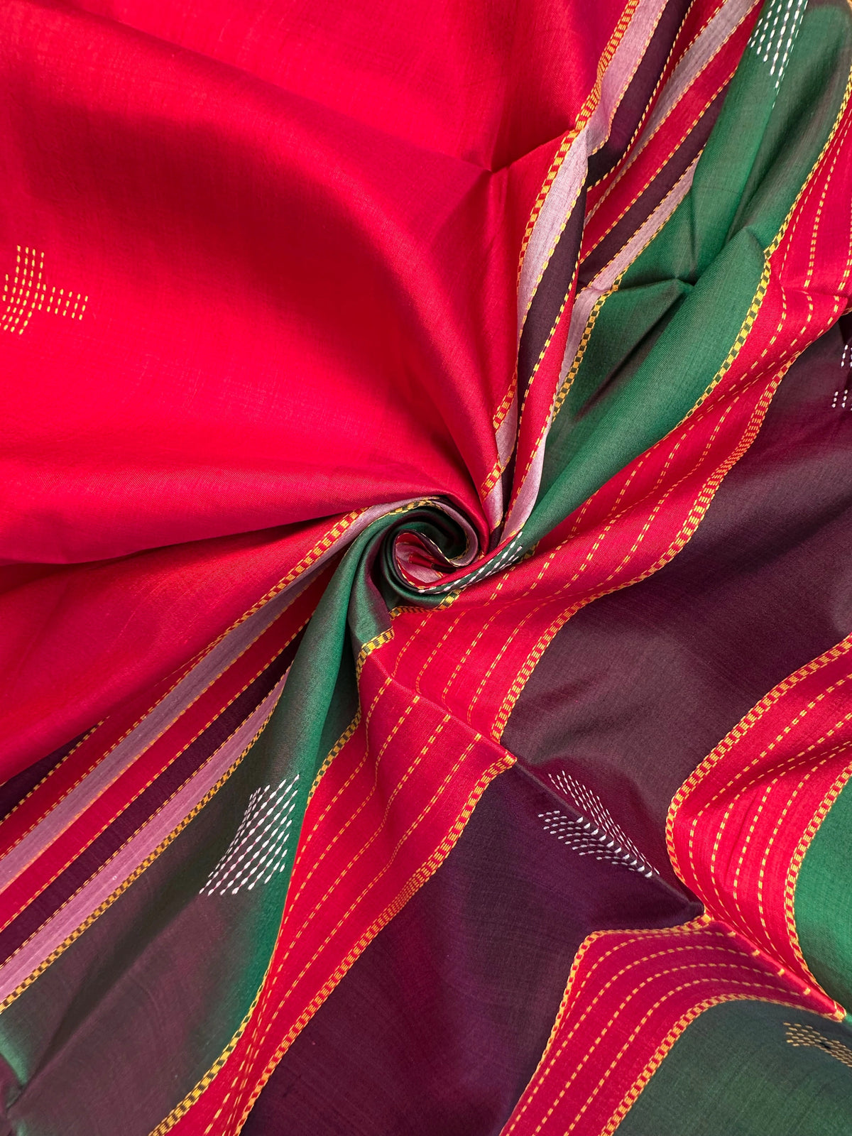 Red-Multi Colour Assam Resham Weave Pure Silk Saree