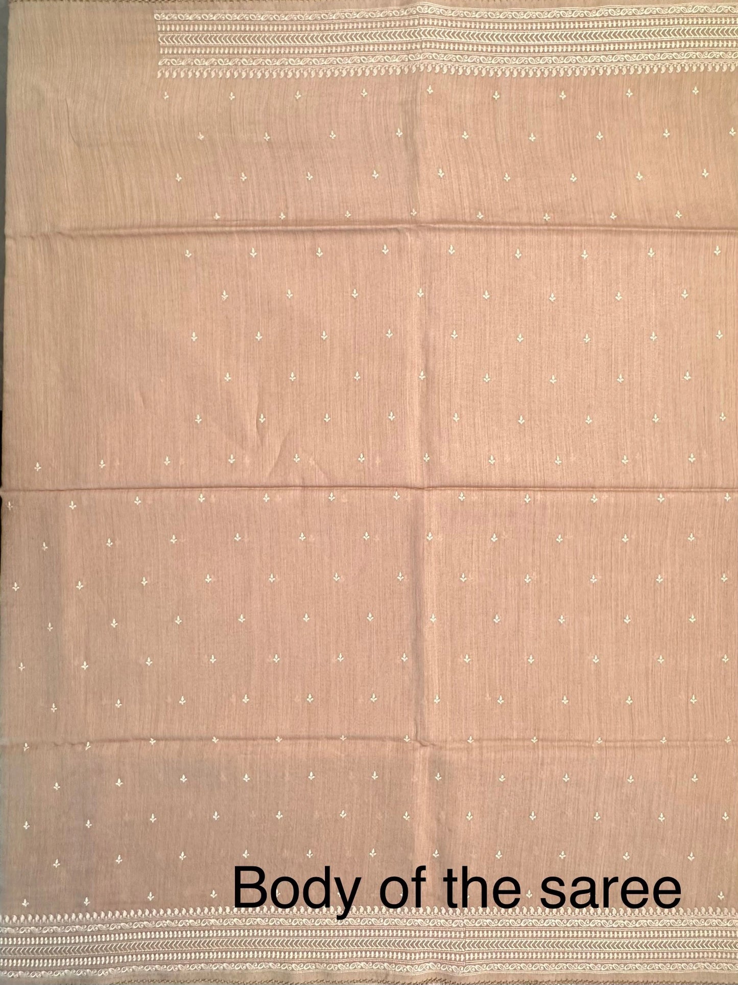 Beige Muga Silk Saree