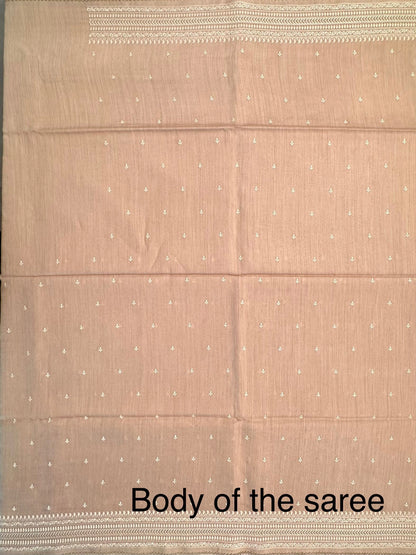Beige Muga Silk Saree
