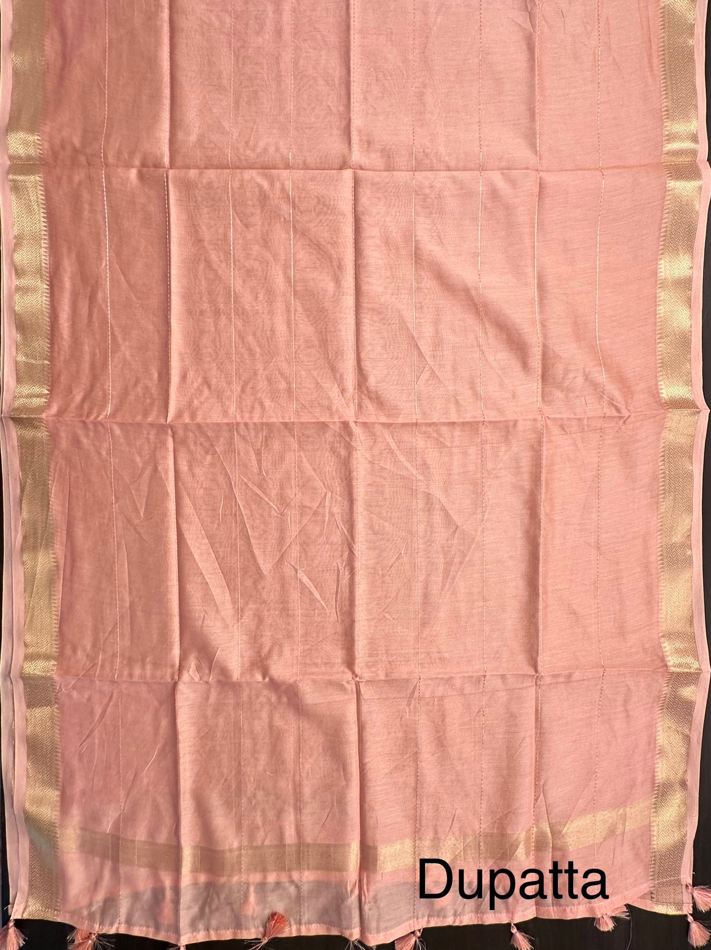 Peach Handloom Chanderi Suit