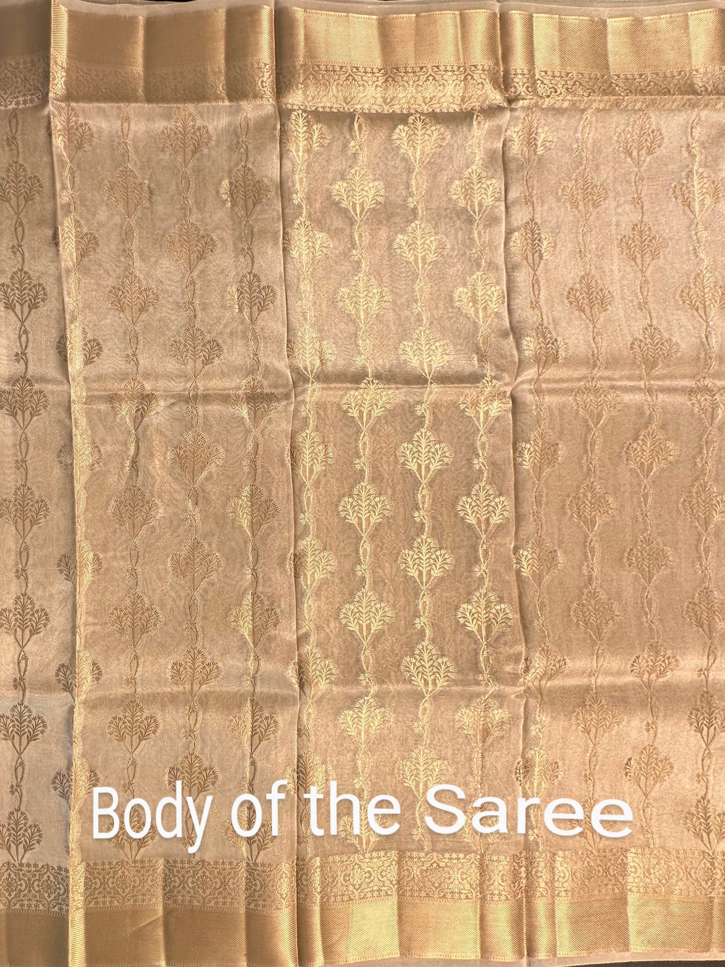 Light Golden Tissue Silk Saree