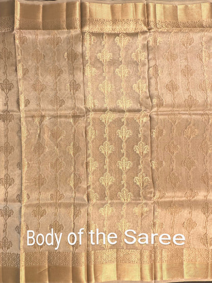 Light Golden Tissue Silk Saree