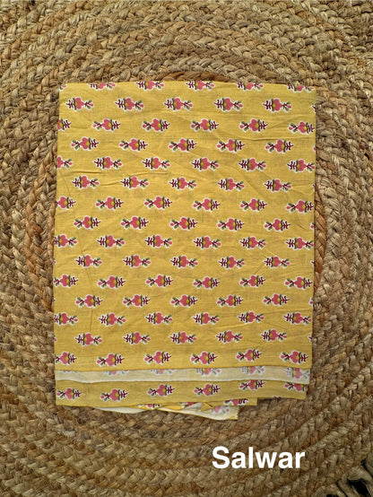 Lemon Jaipuri Necktie Cotton 3-Piece Suit