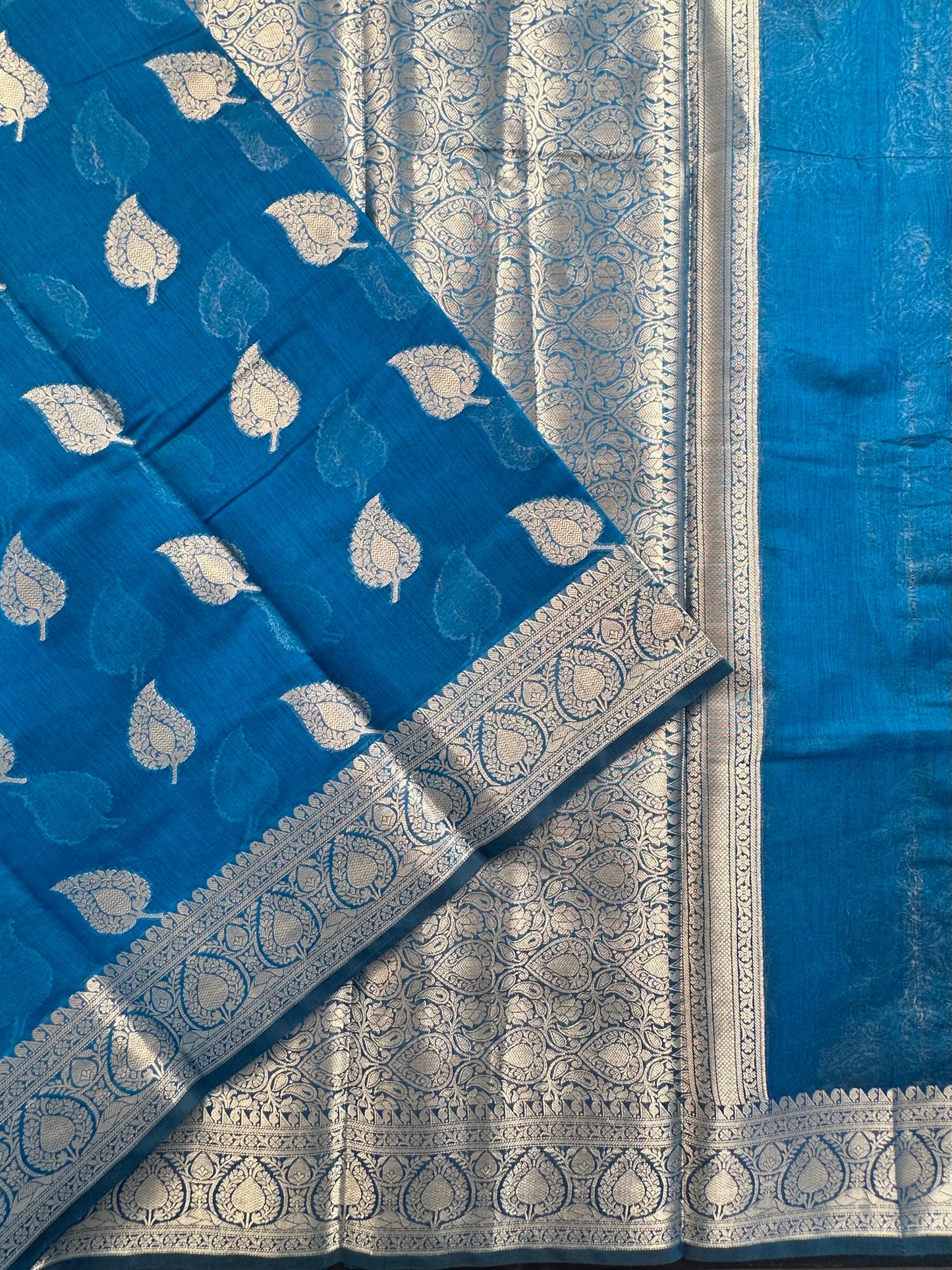 Blue Chanderi Cotton Saree
