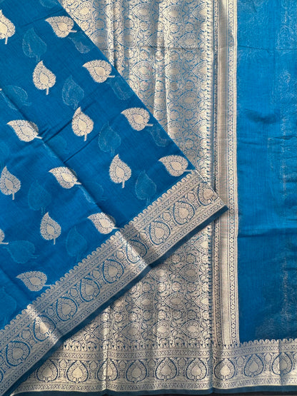 Blue Chanderi Cotton Saree