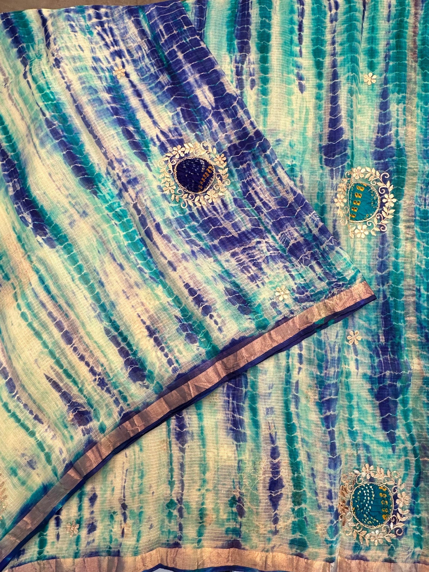Shibori Bandhej Kota Silk Saree