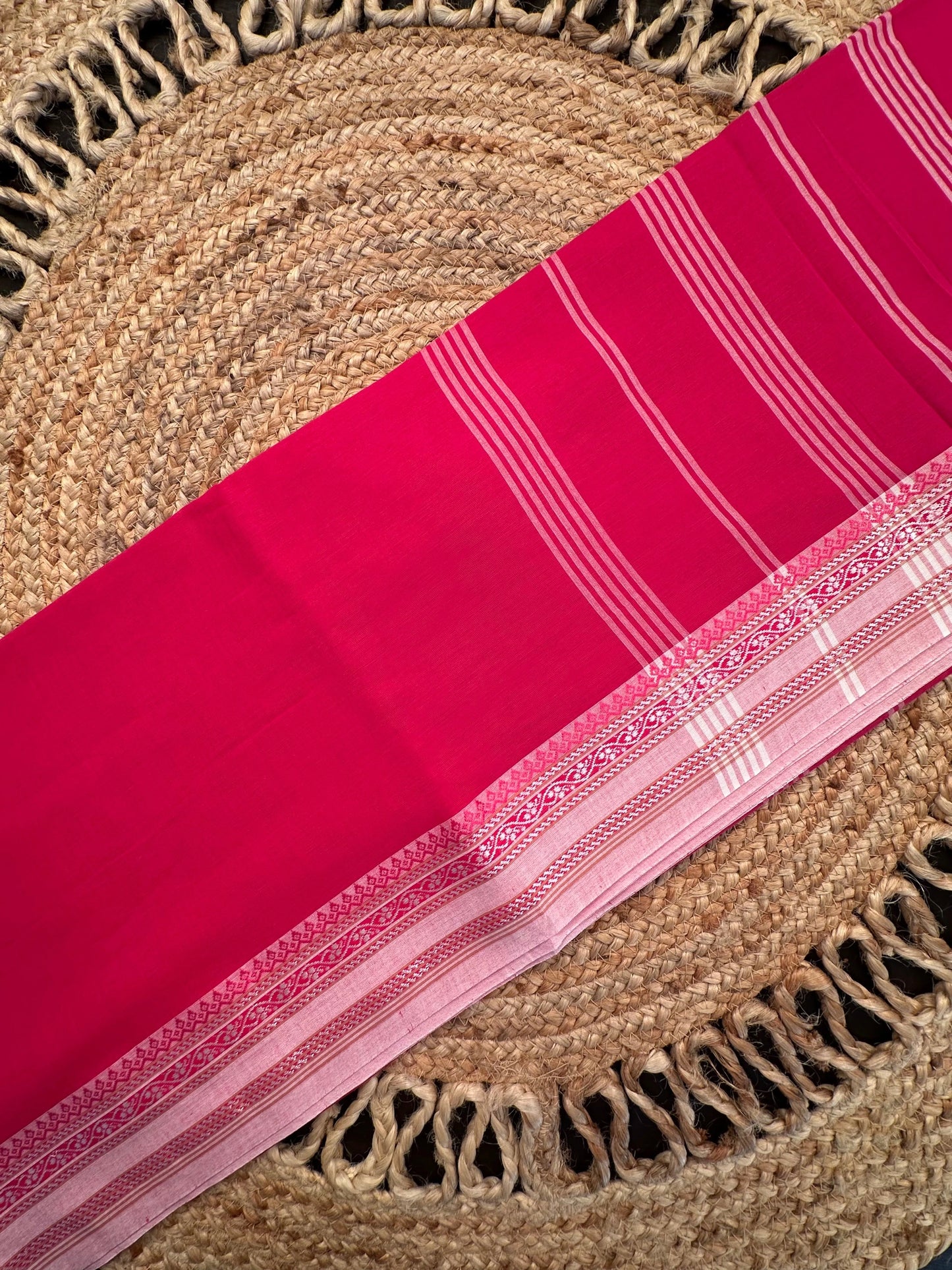 Rani Piku Bengal Cotton Saree