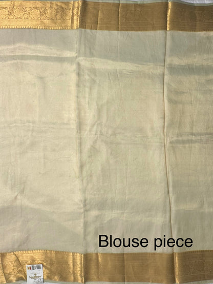 Multi Colour Striped Banarasi Pure Tissue Saree