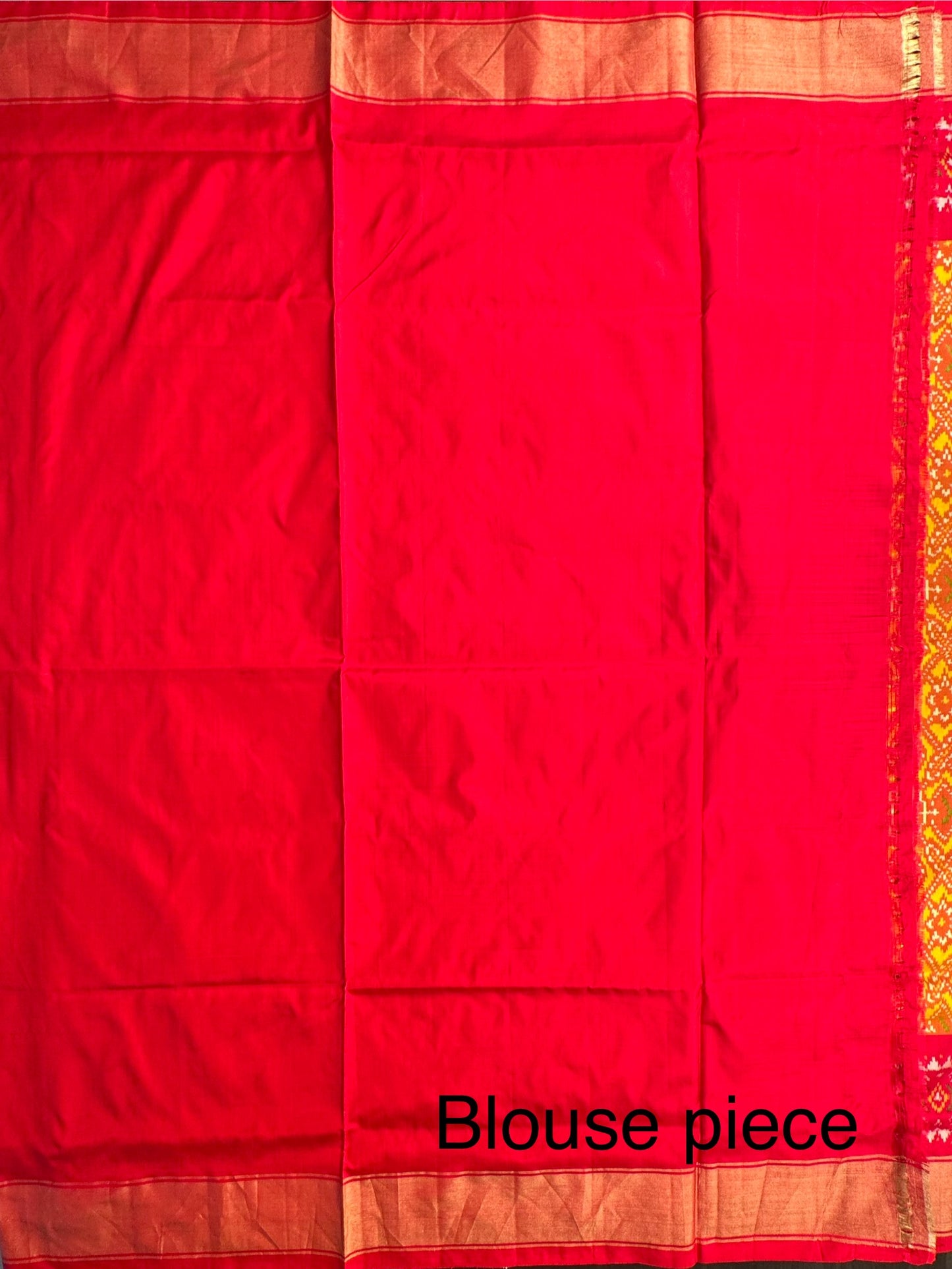 Mustard-Red Patola Handloom Silk Saree