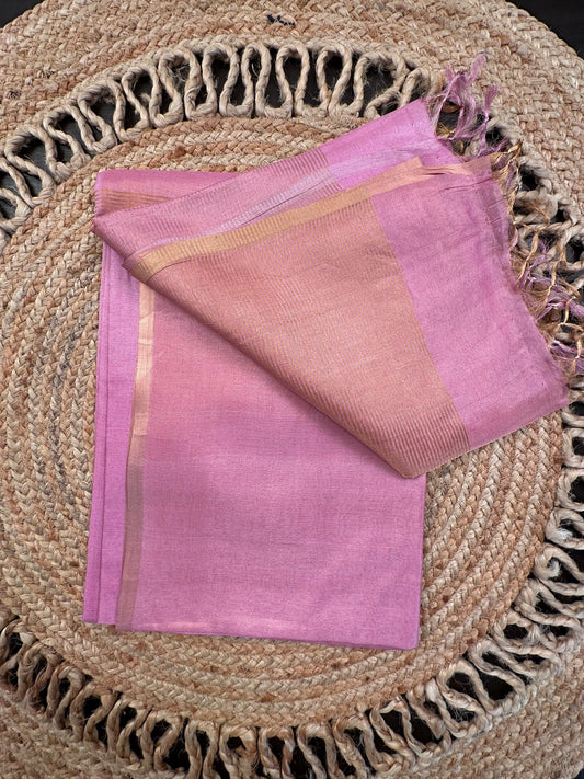 Pink Pure Tissue Silk Saree