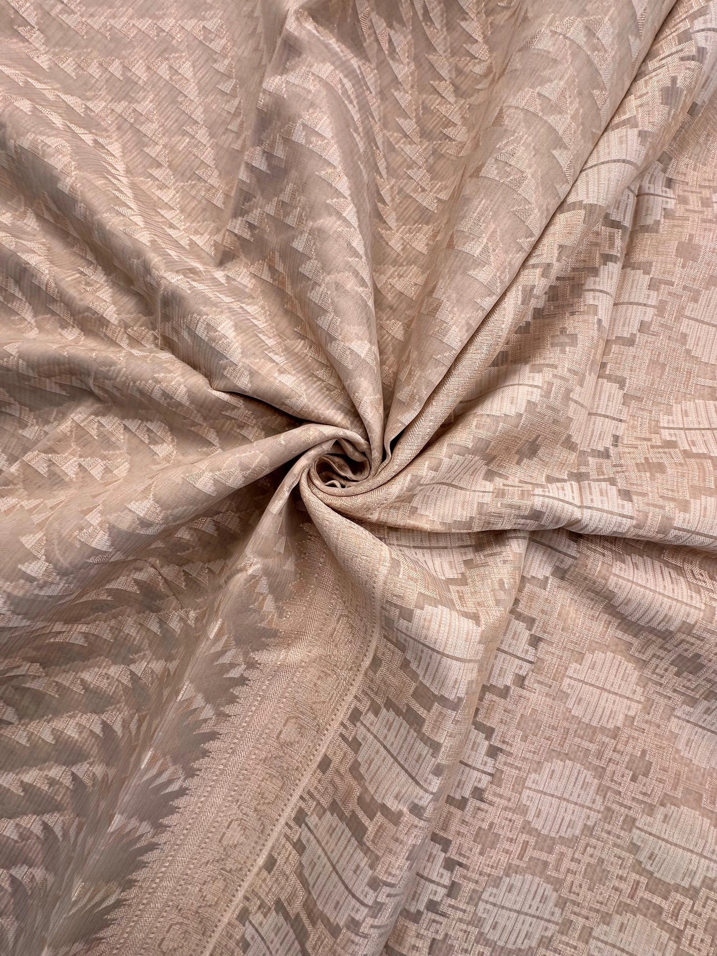 Beige Fancy Cotton Saree