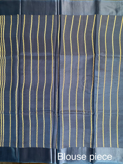 Blue Banarasi Satin Saree