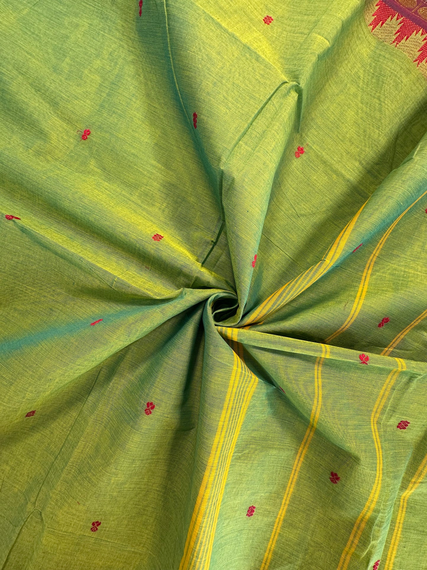Green Narayanpet Cotton Saree