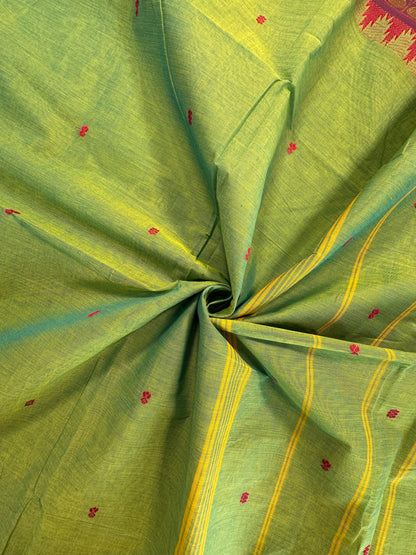 Green Narayanpet Cotton Saree