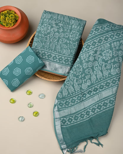 Linen Printed Suit