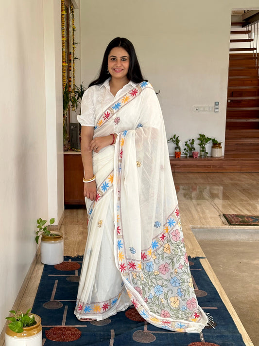 Kaantha Embroidery Cotton Saree