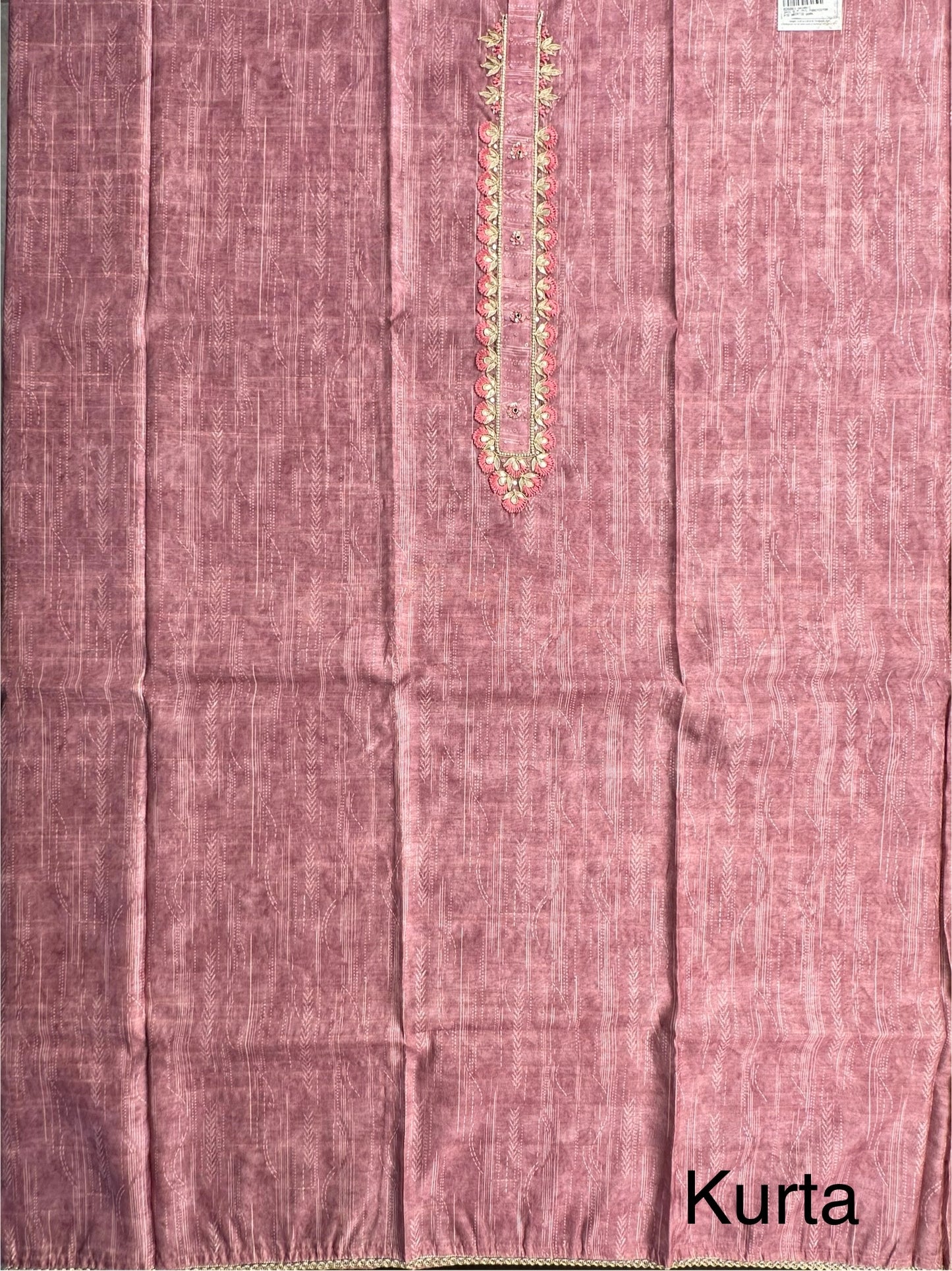 Dusky Pink Fancy Cotton 3-Piece Suit