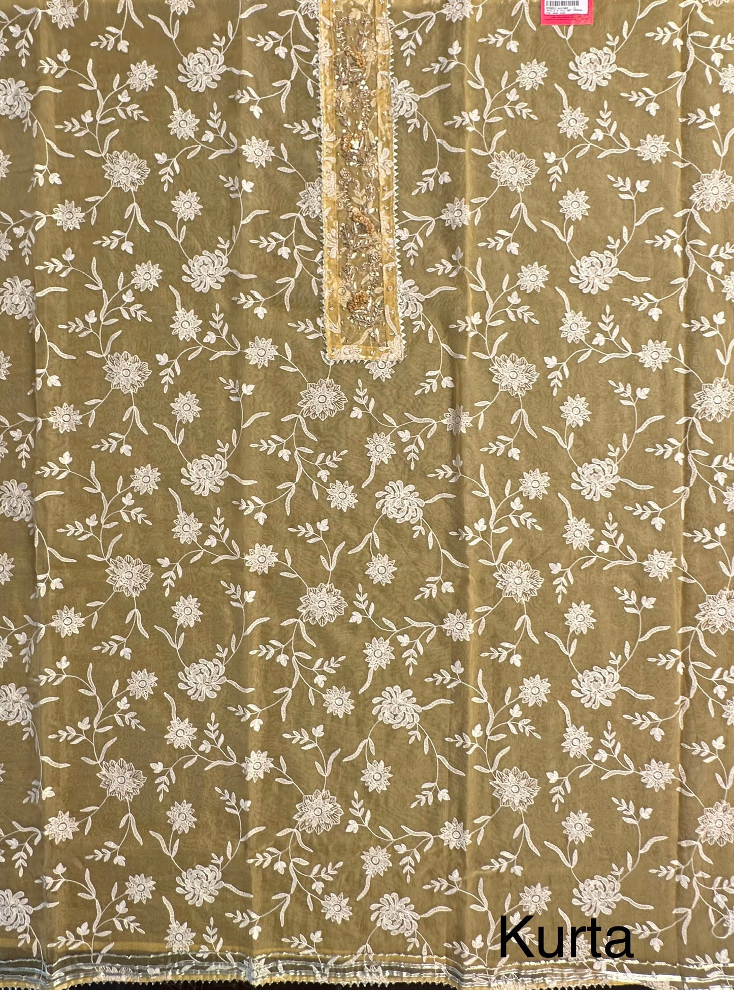 Mustard Art Organza 3-Piece Suit