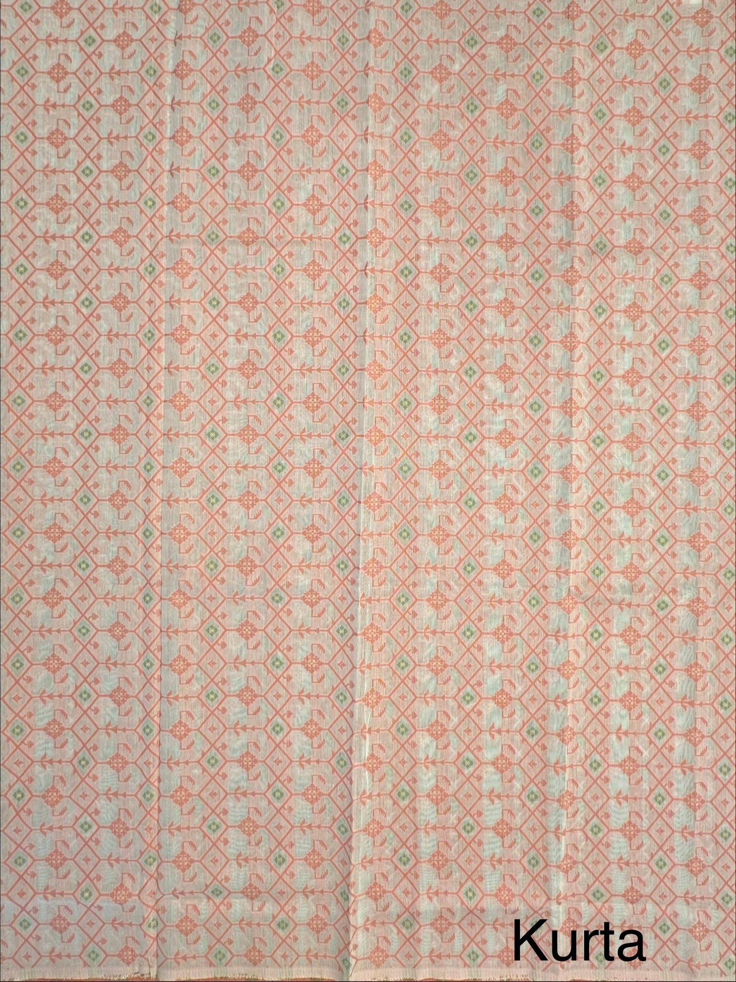 Peach Jacquard Unstitched Cotton Suit