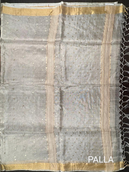 Silver Pure Tissue Silk Saree