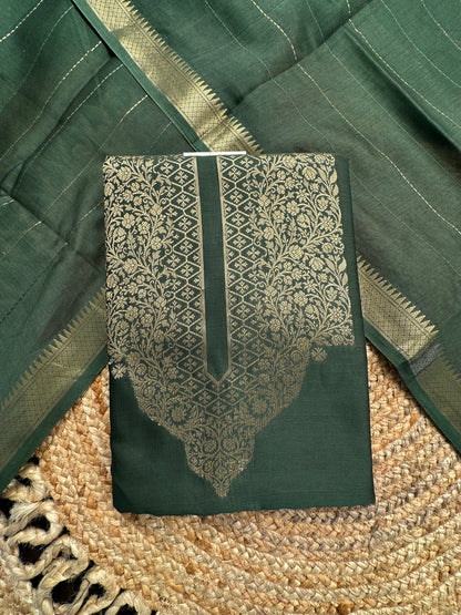 Green Handloom Chanderi Suit