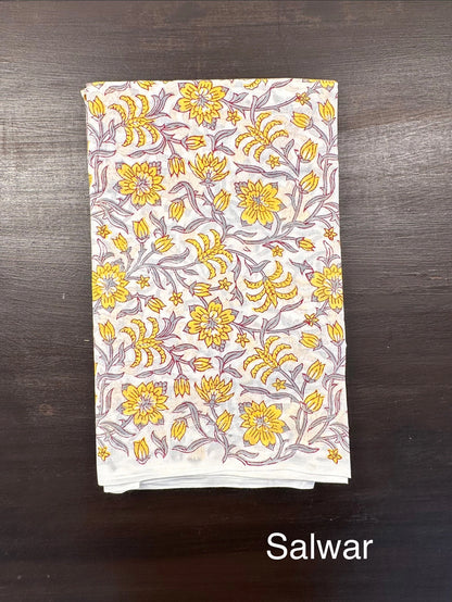 Yellow Hand Embroidery Pure Cotton Suit