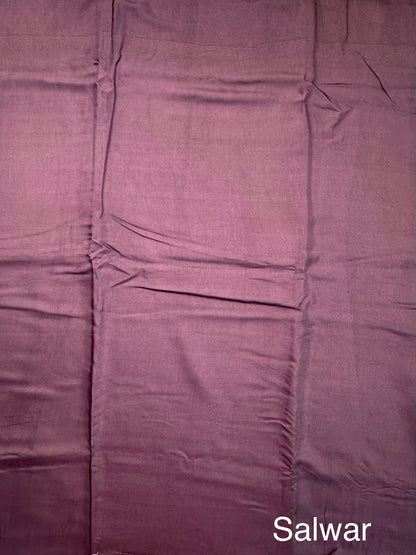 Dark Purple Trisha Printed Chanderi 3-Piece Unstitched Suit