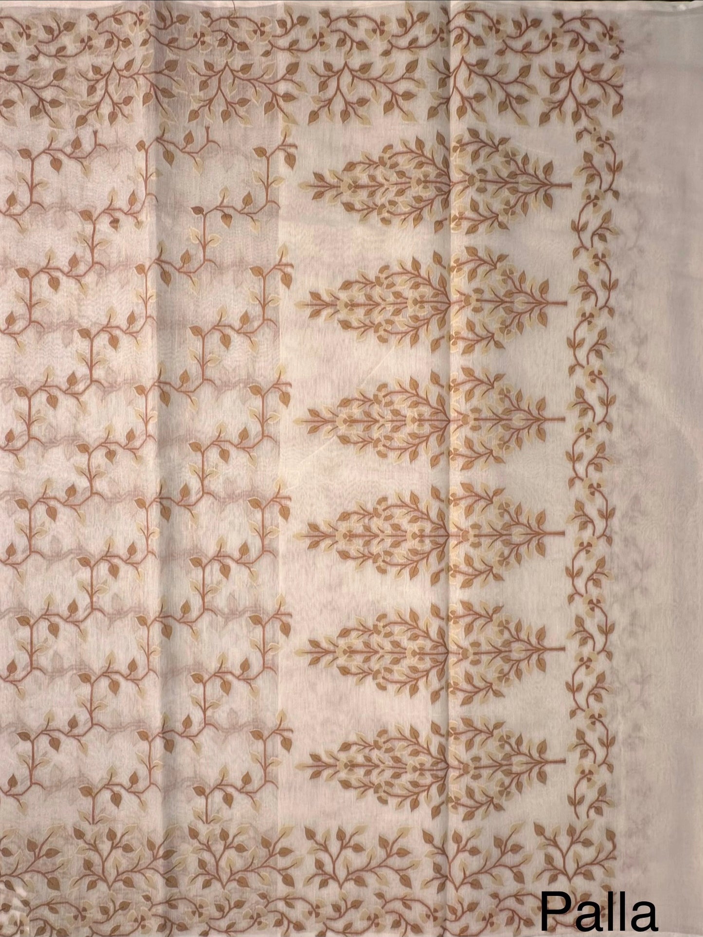 Off White-Mustard Jamdani Fancy Cotton Saree