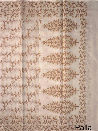 Off White-Mustard Jamdani Fancy Cotton Saree