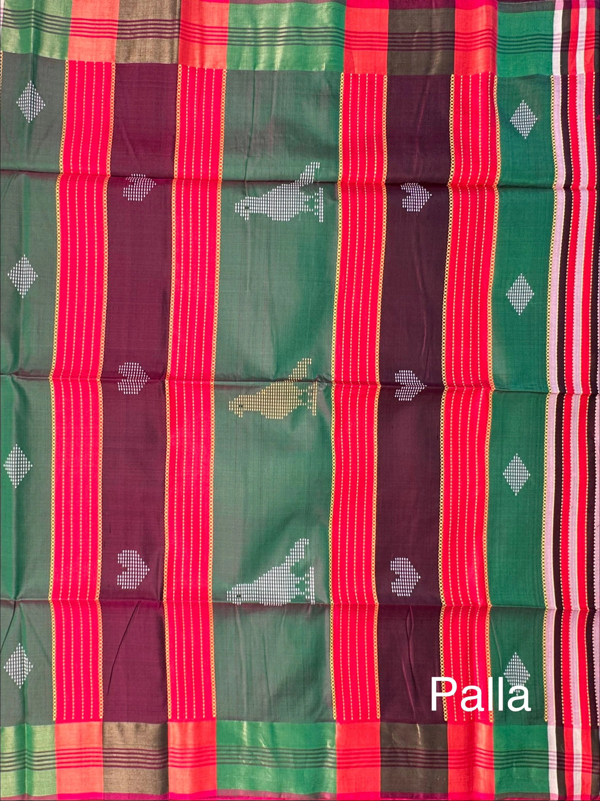 Red-Multi Colour Assam Resham Weave Pure Silk Saree