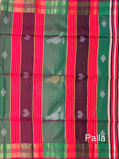 Red-Multi Colour Assam Resham Weave Pure Silk Saree