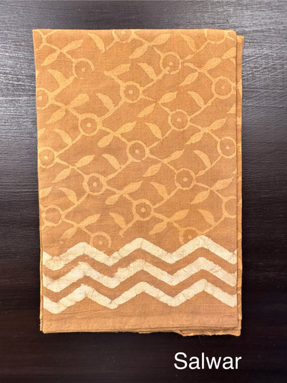 Brown Cotton Chanderi Suit